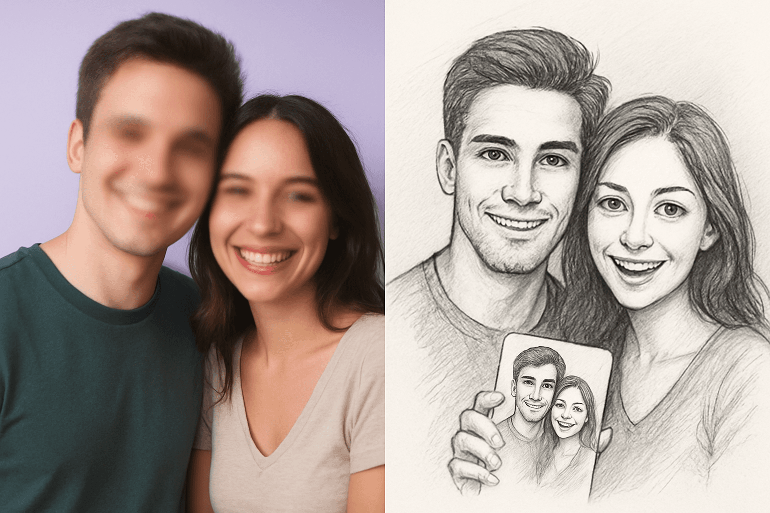 Starla soulmate drawing accuracy test comparison - real photo vs AI generated sketch